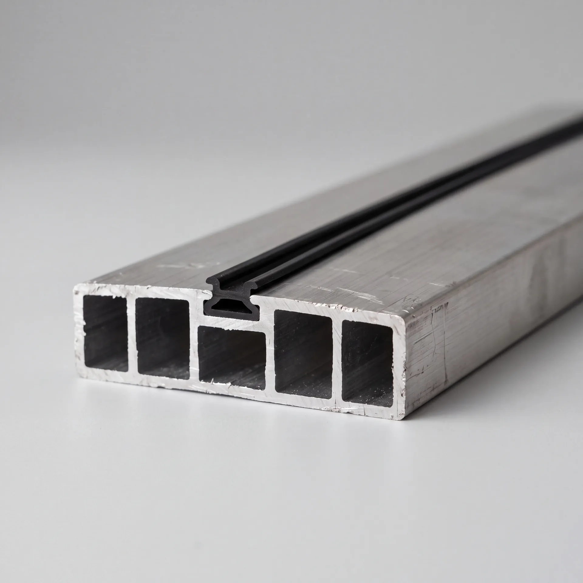 Cutaway of a 14 mm aluminium door threshold with one sealing contour