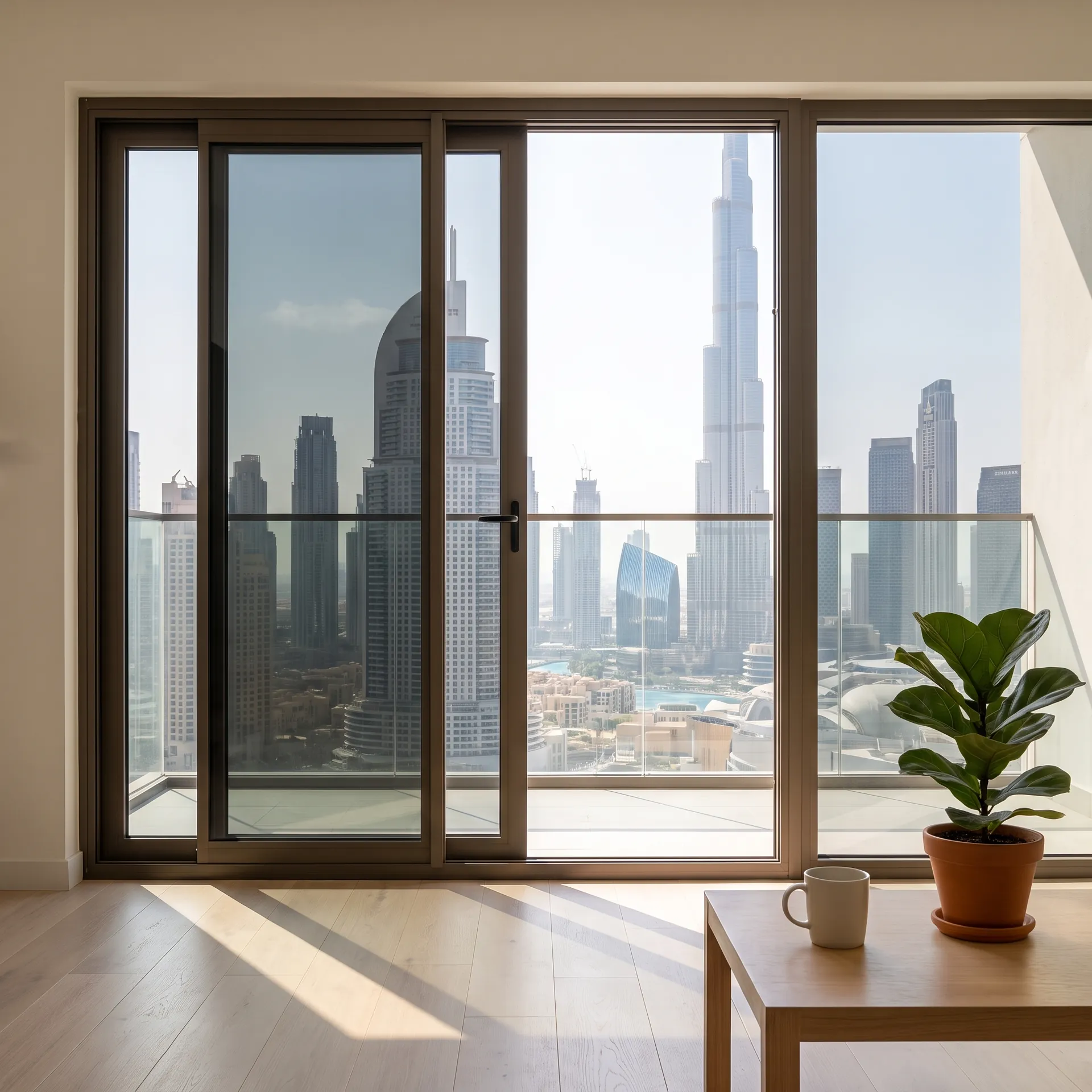 Solar-control tinted glazing on a Dubai apartment
