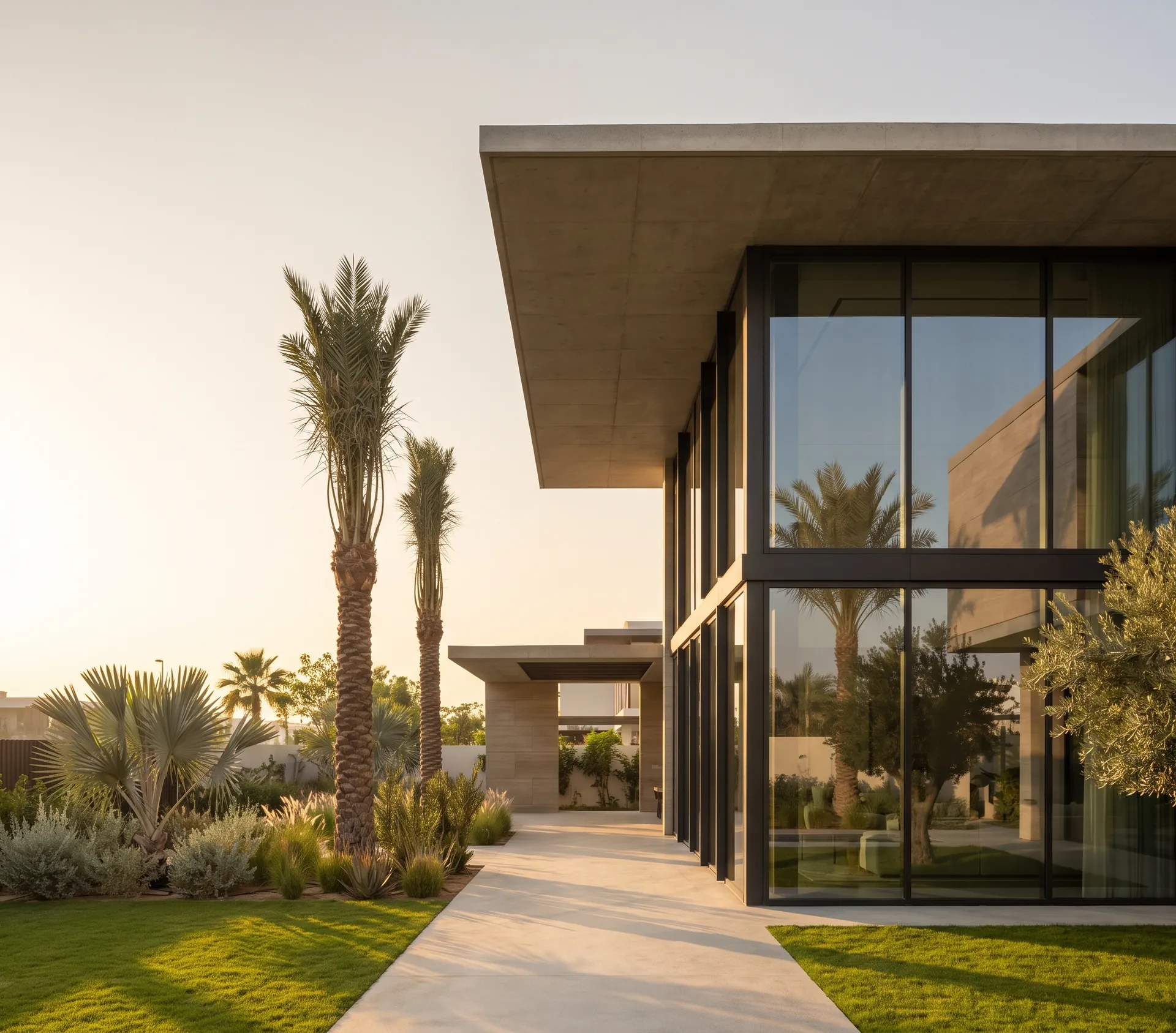 Villa ground floor glazed from floor to ceiling