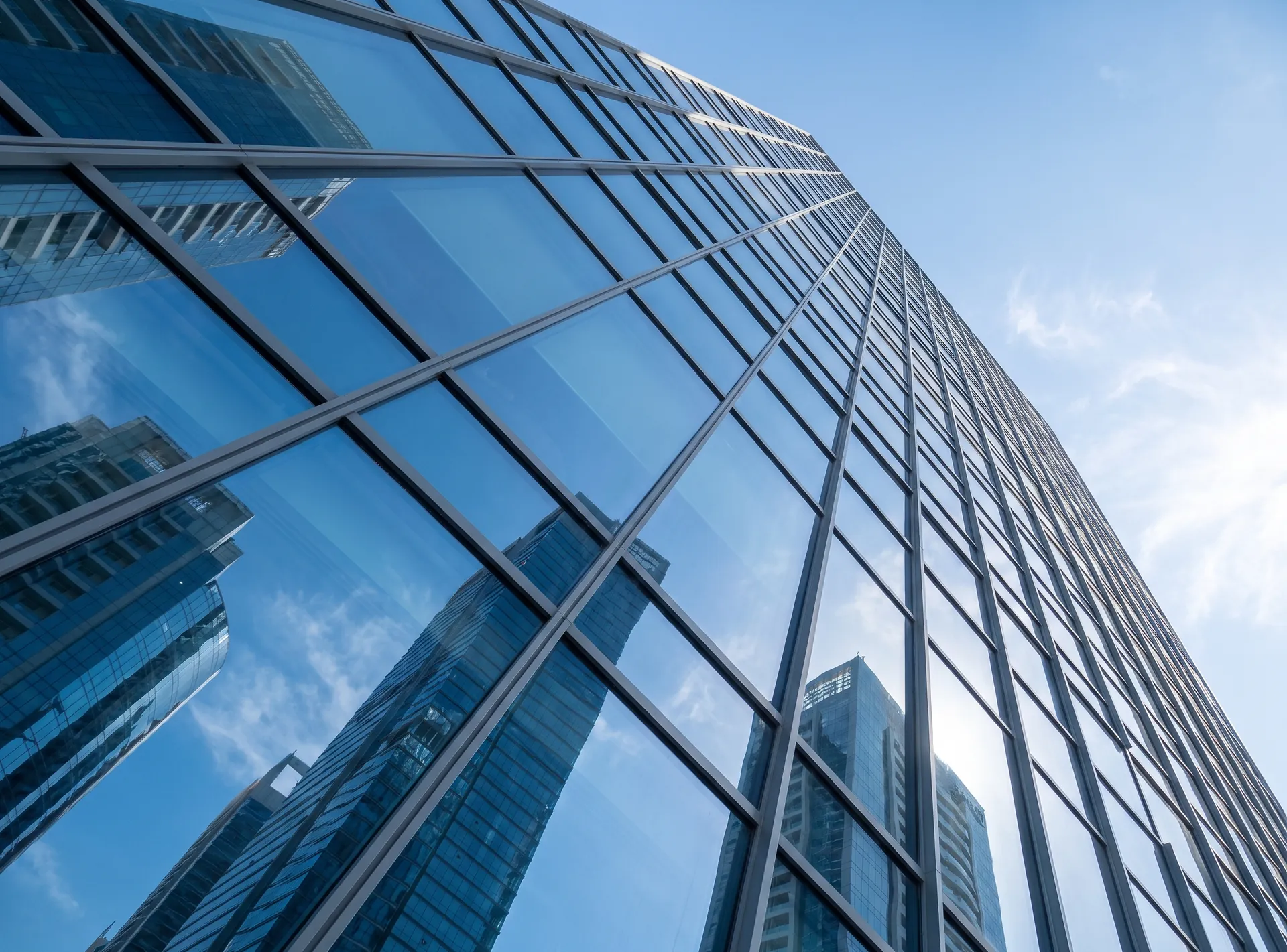 Glass facade of a modern building