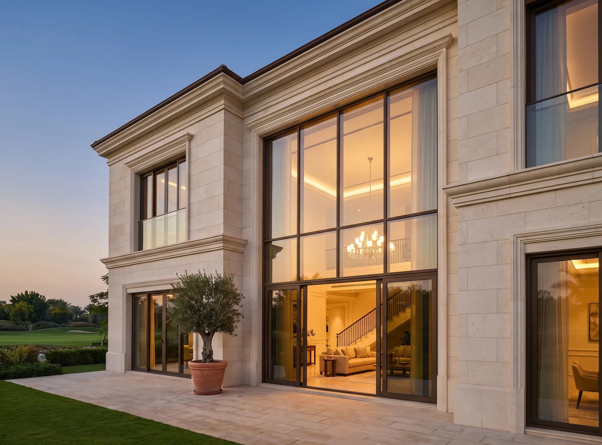 Villa with panoramic aluminium glazing