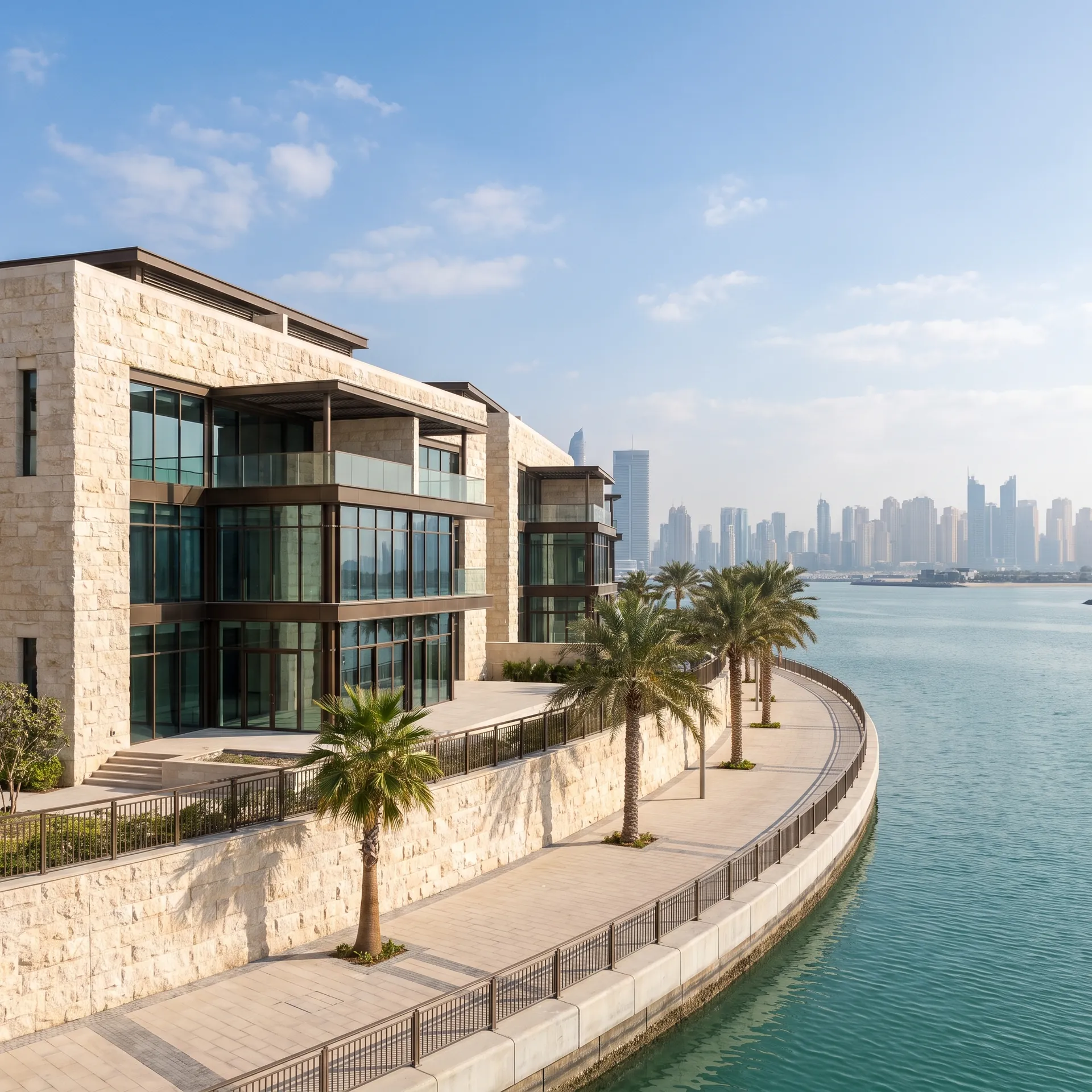 Aluminium glazing on a building in Abu Dhabi, UAE