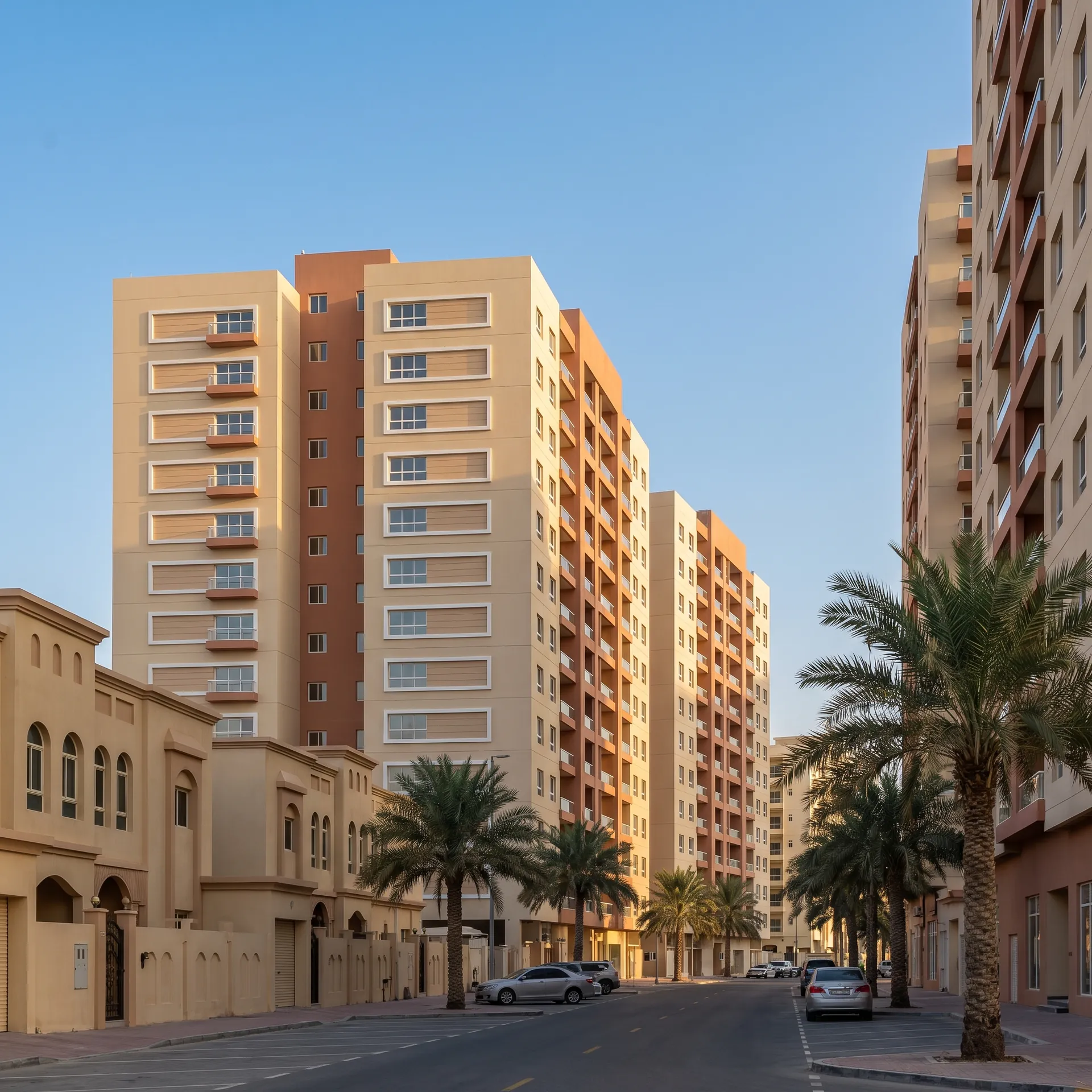 Aluminium glazing on a building in Ajman, UAE