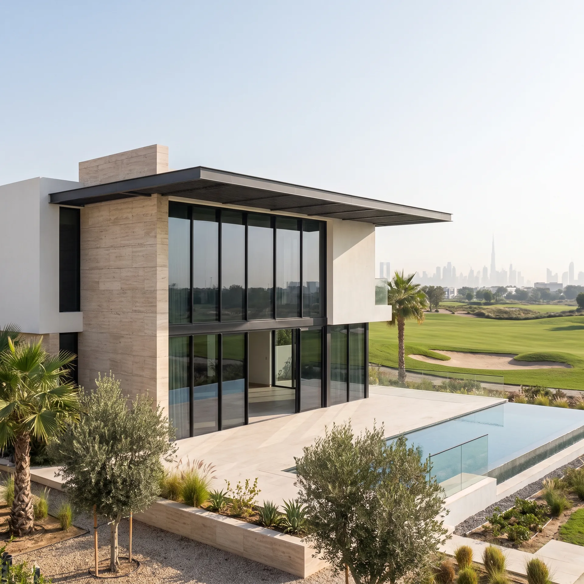 Aluminium glazing on a building in Dubai Hills Estate, Dubai
