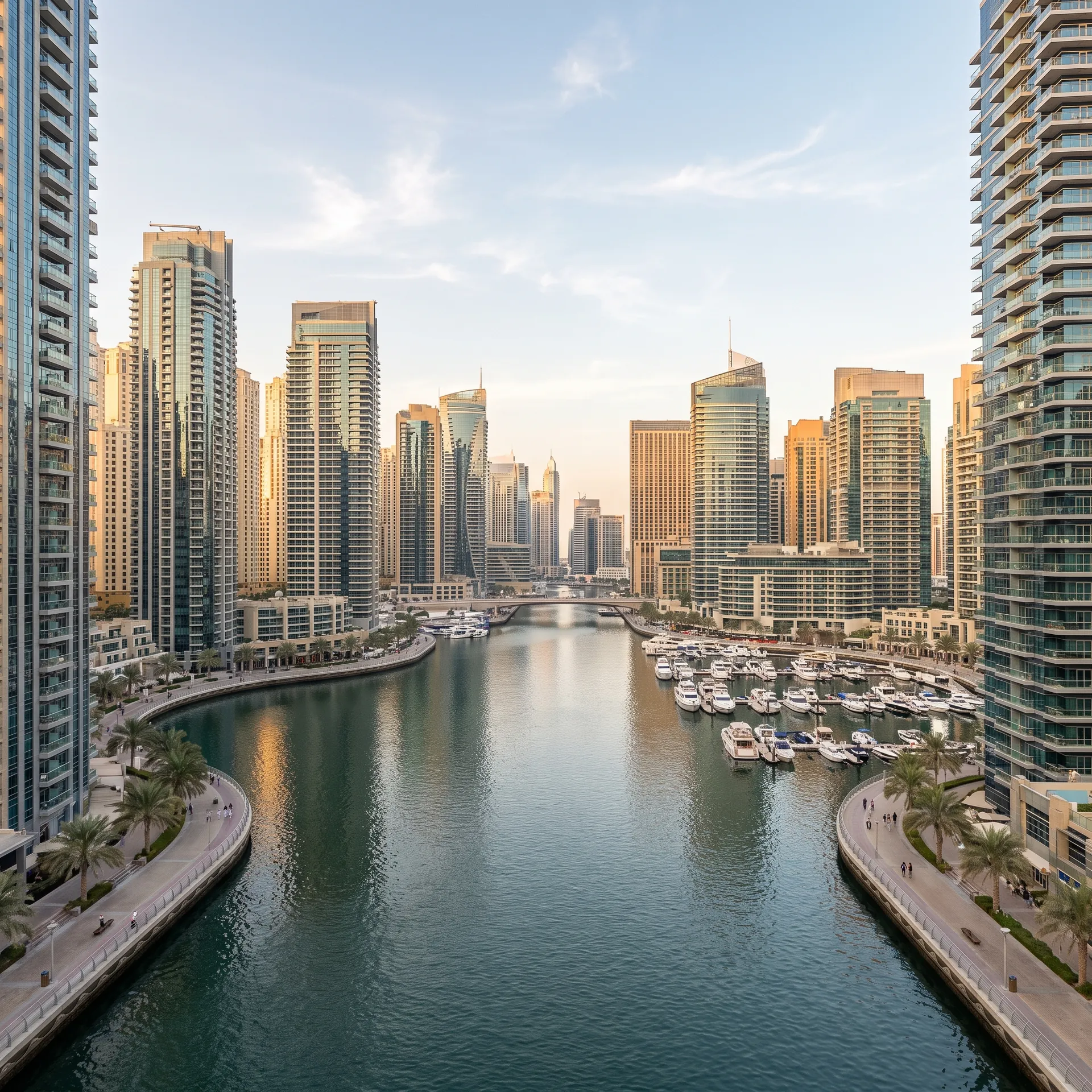 Aluminium glazing on a building in Dubai Marina, Dubai