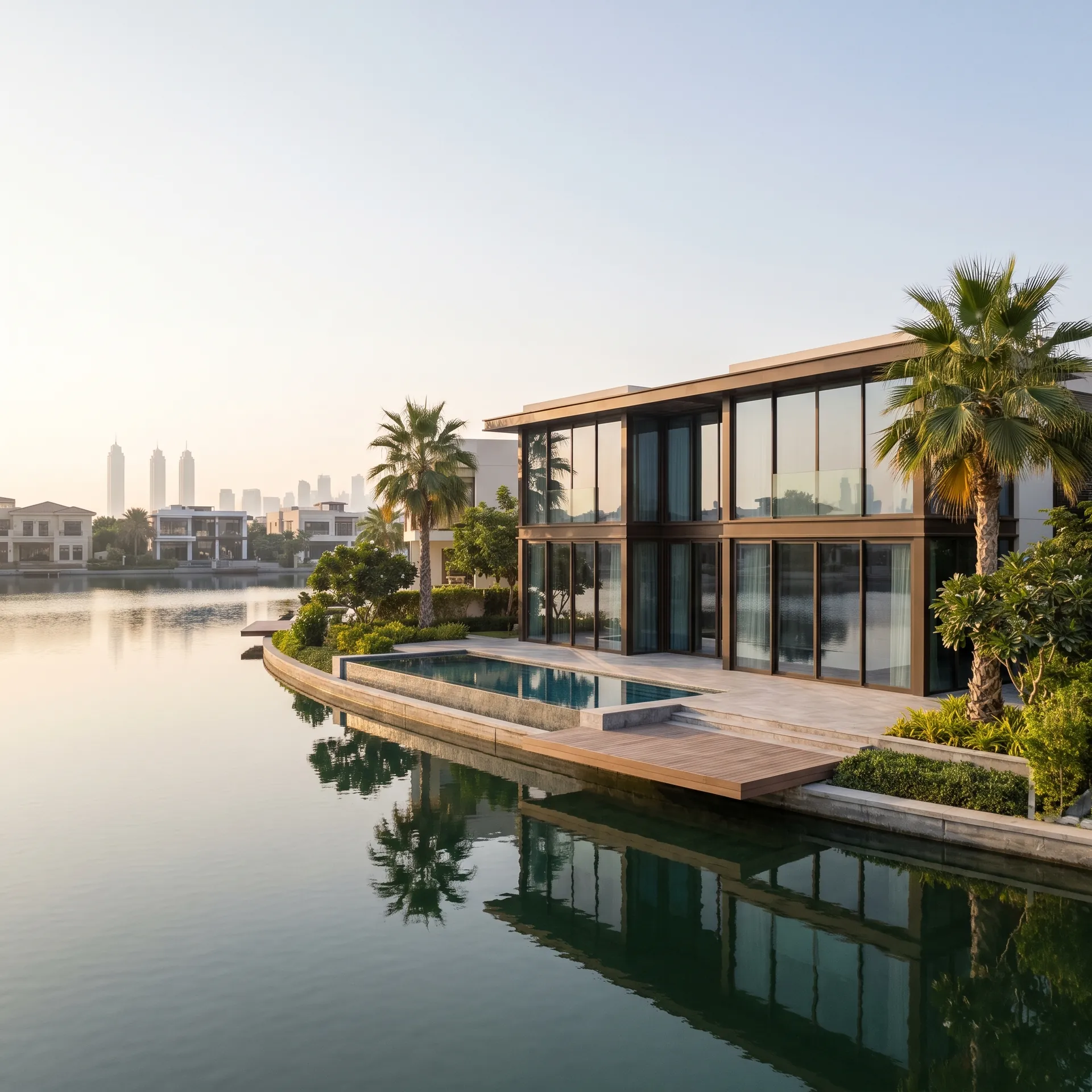 Aluminium glazing on a building in Jumeirah Islands, Dubai
