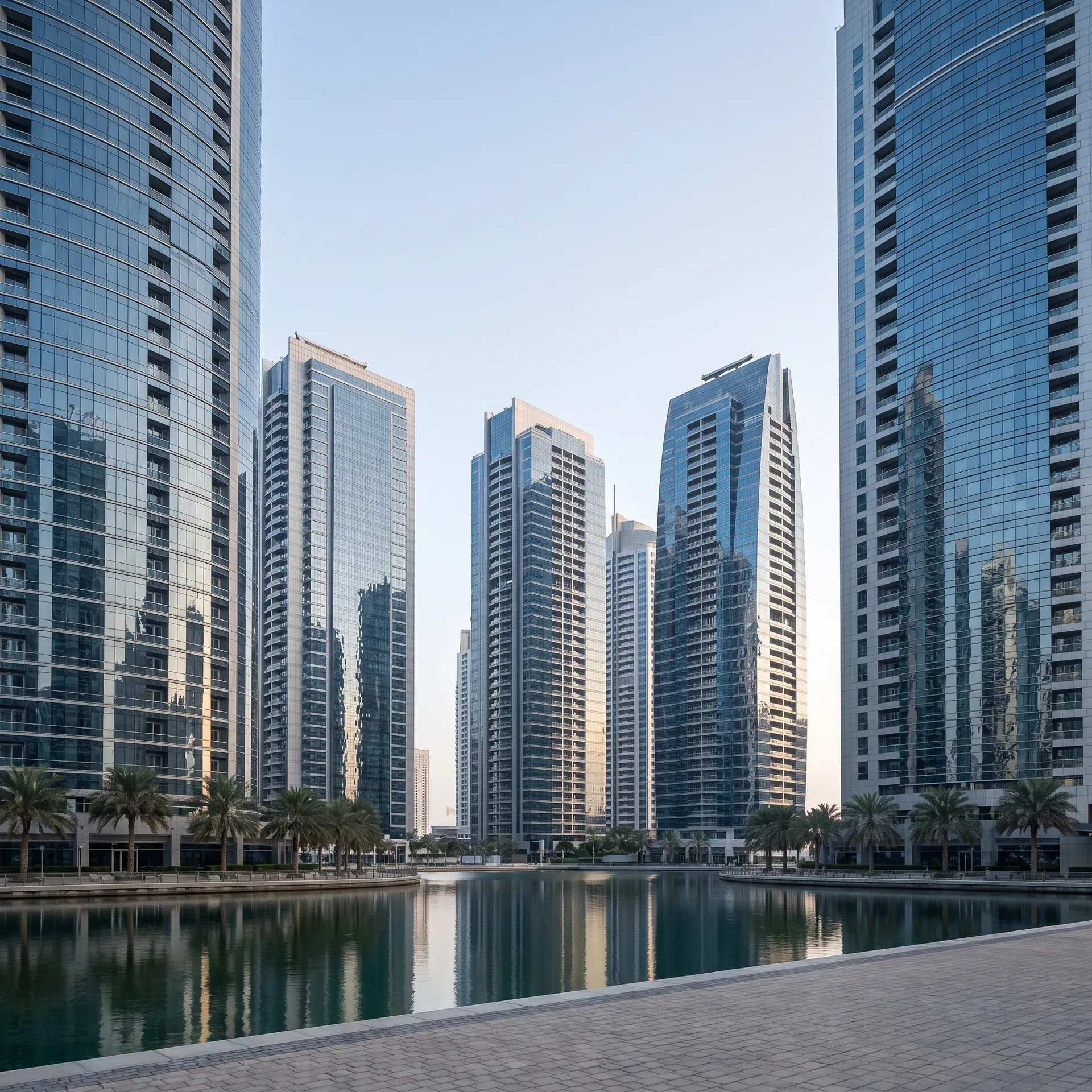 Aluminium glazing on a building in JLT, Dubai