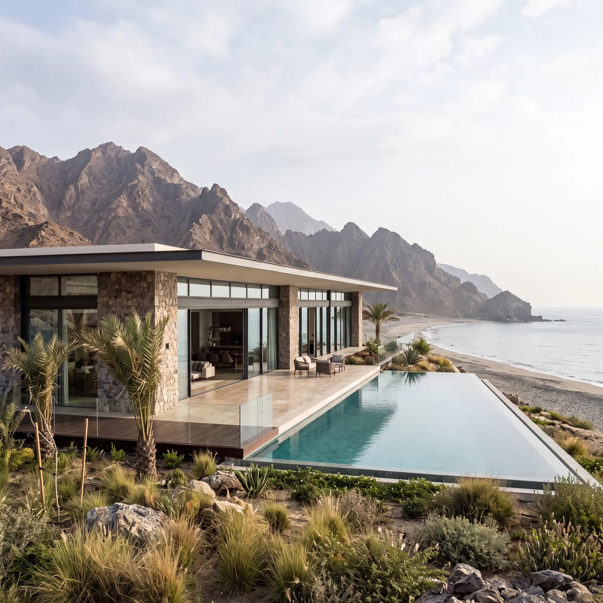 Aluminium glazing on a building in Fujairah, UAE