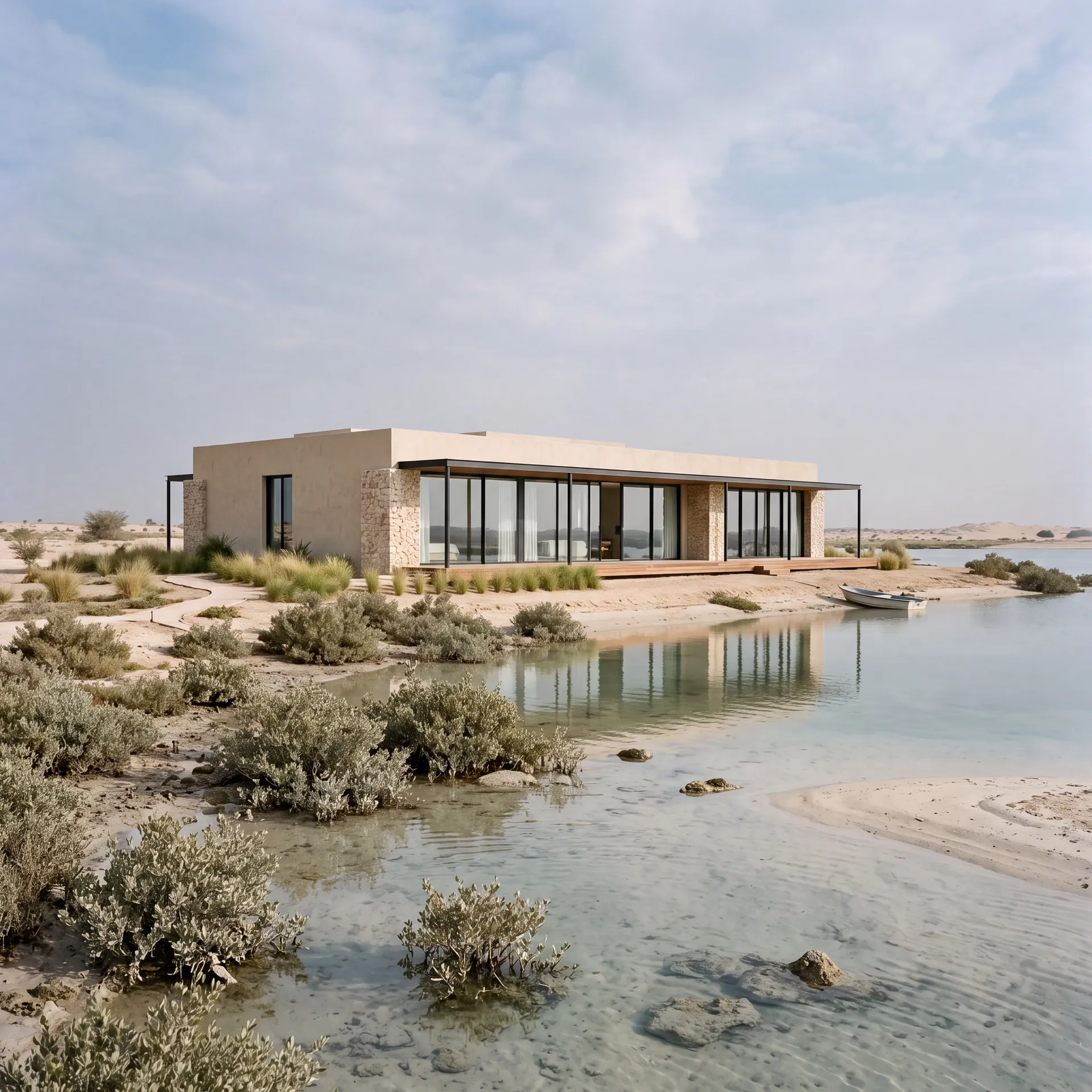 Aluminium glazing on a building in Umm Al Quwain, UAE